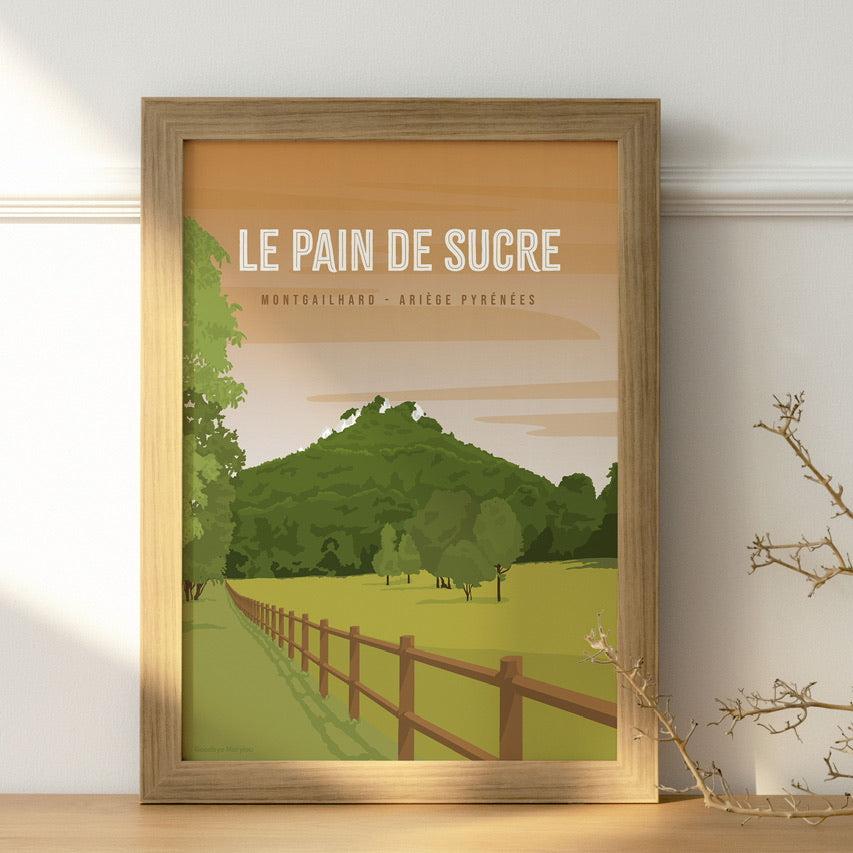 Illustration paysage montagne Ariège décoration murale