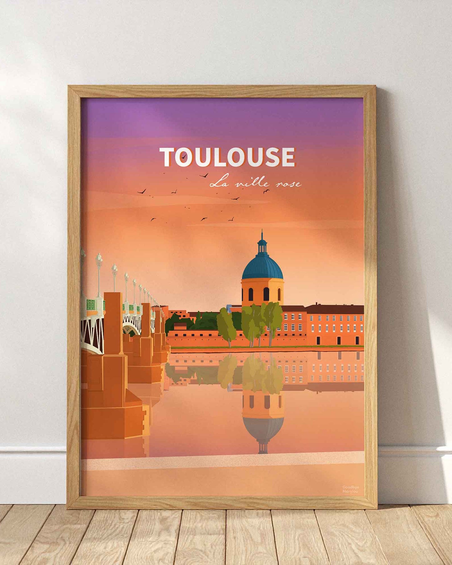 Affiche Toulouse quais de la Daurade et dôme de La Grave