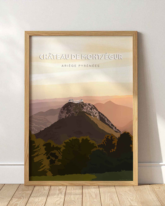 Affiche Montségur, château cathare emblématique des Pyrénées