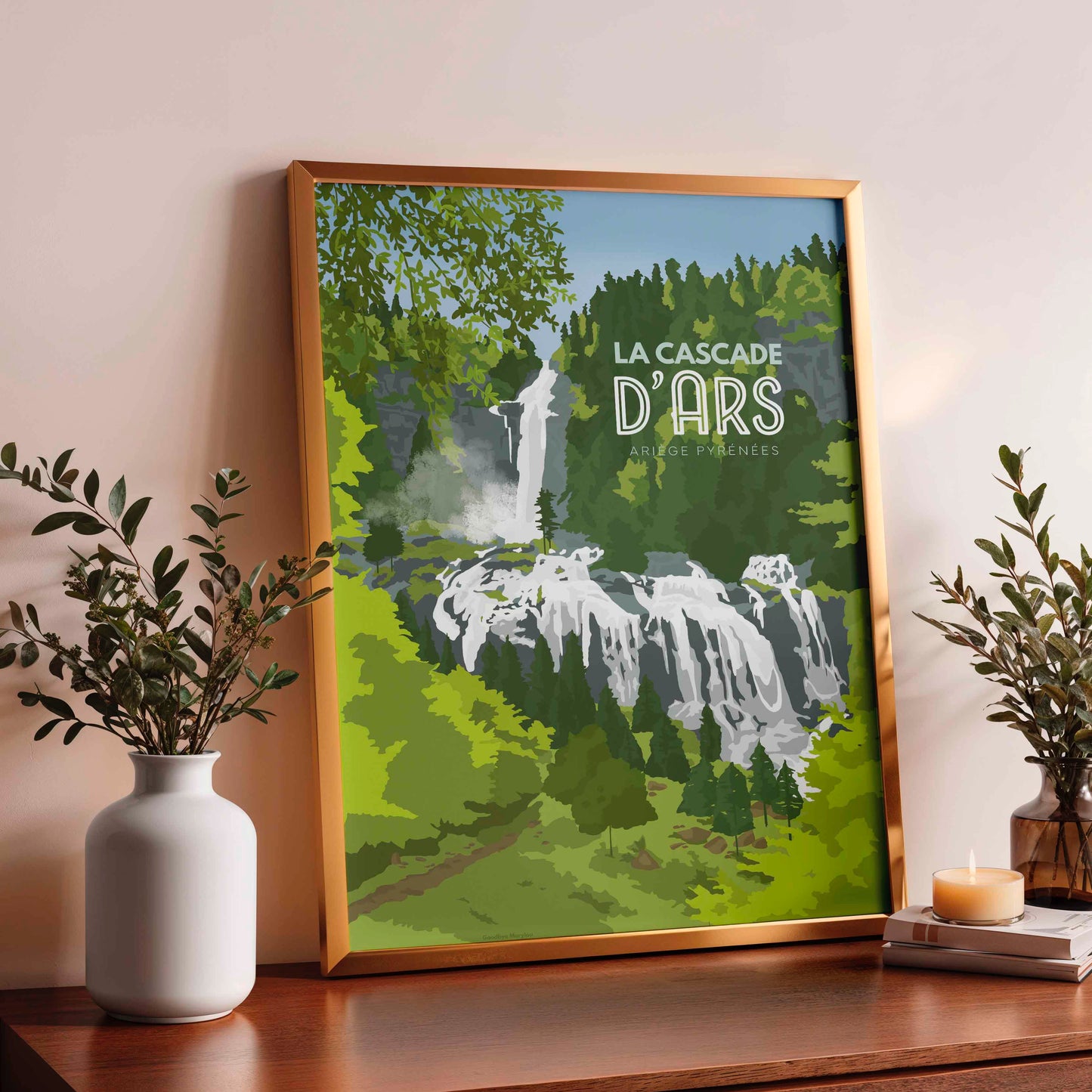 Affiche décorative Cascade d’Ars, paysage naturel d’Ariège
