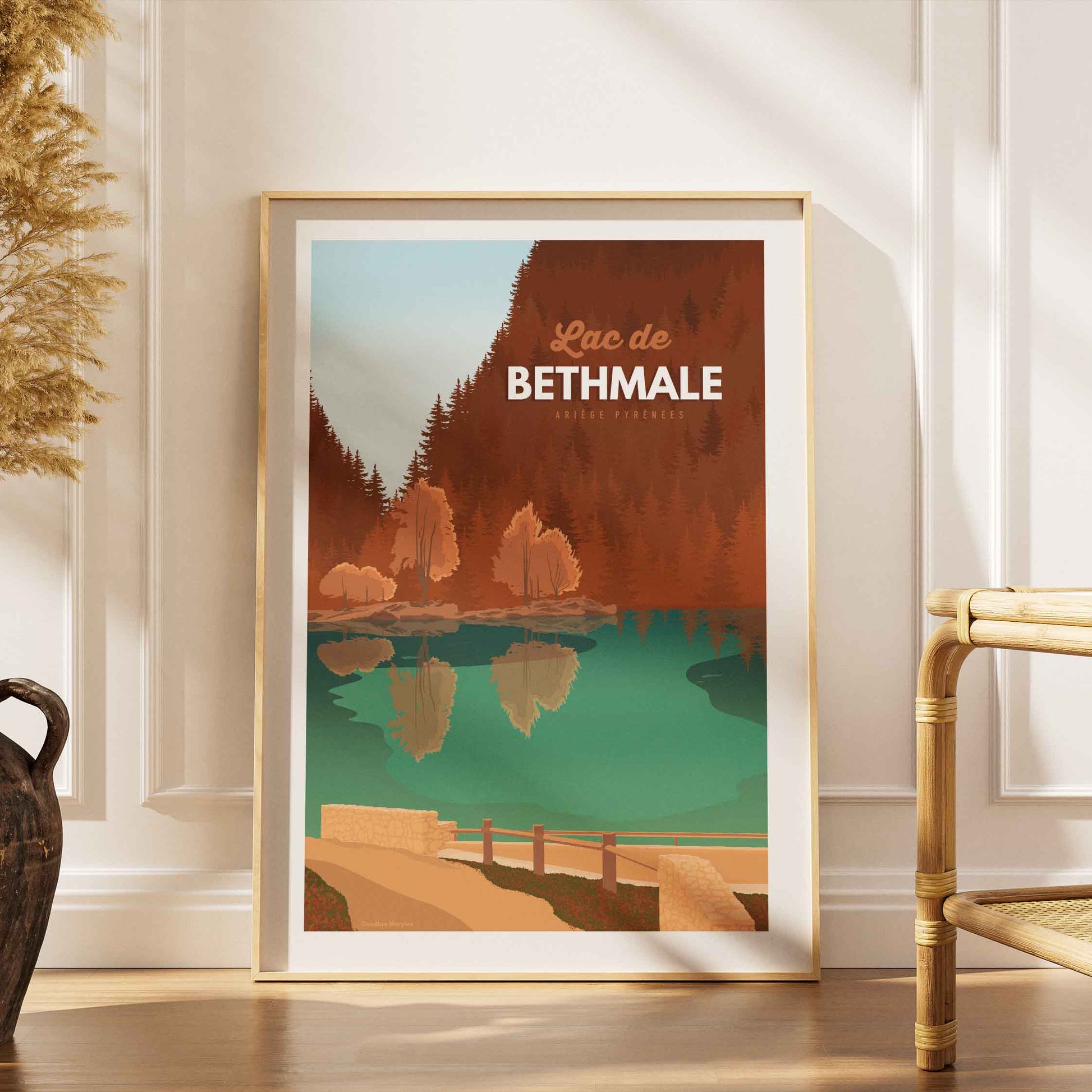 Poster du lac de Bethmale, idée de cadeau local pour amoureux de la nature