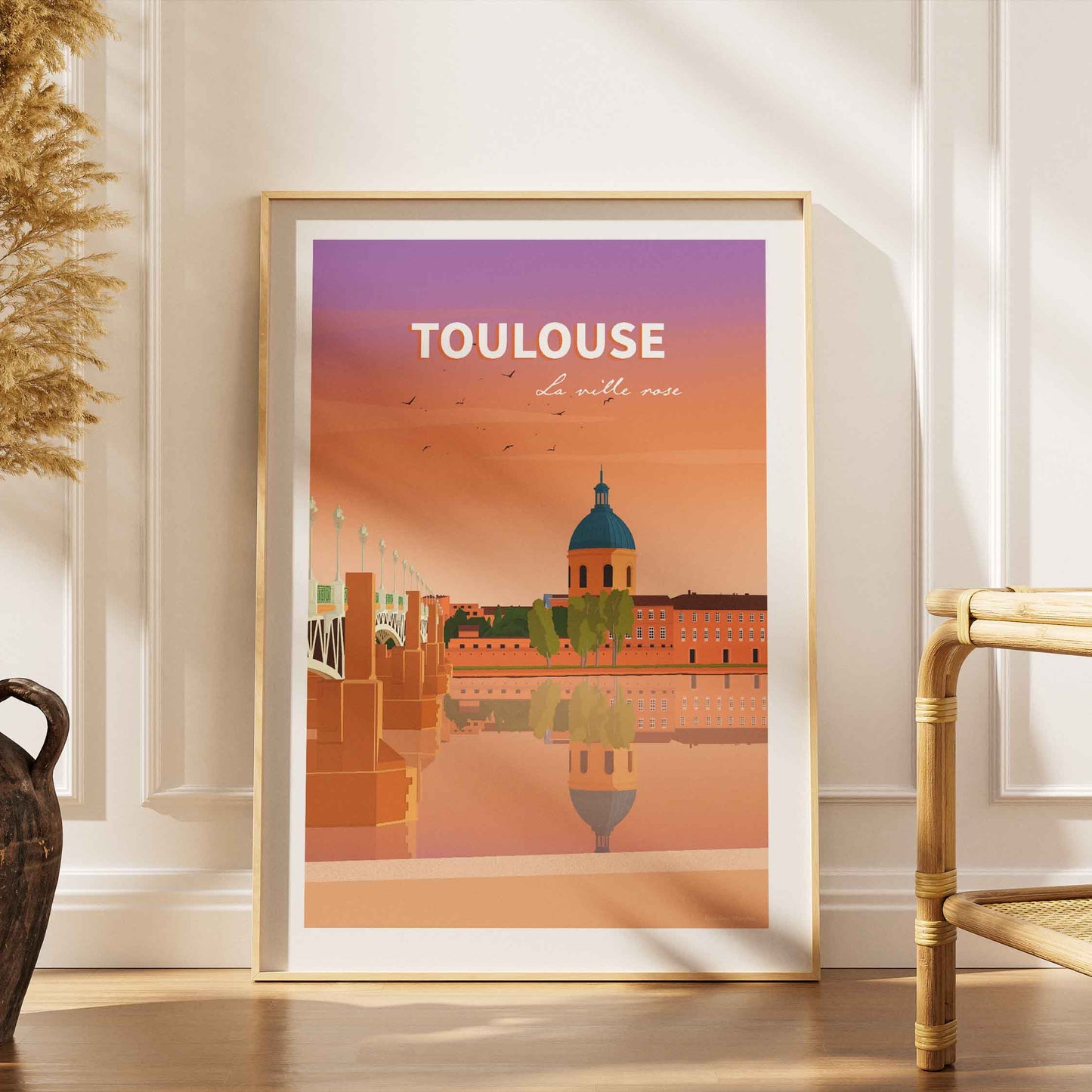 Affiche Toulouse architecture emblématique imprimée en France