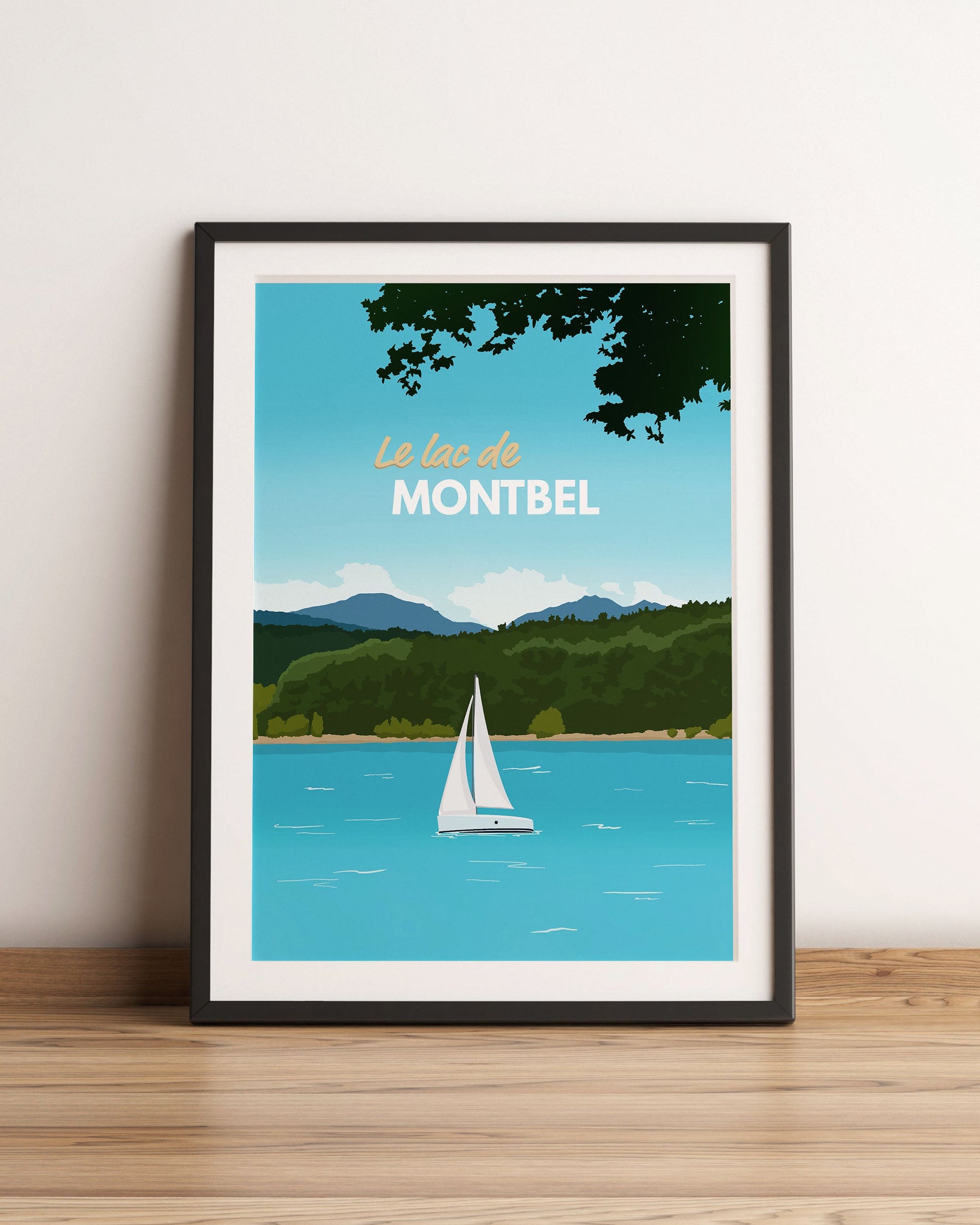 Affiche lac de montbel Ariège