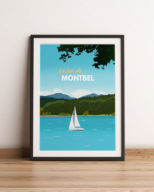 Affiche lac de montbel Ariège