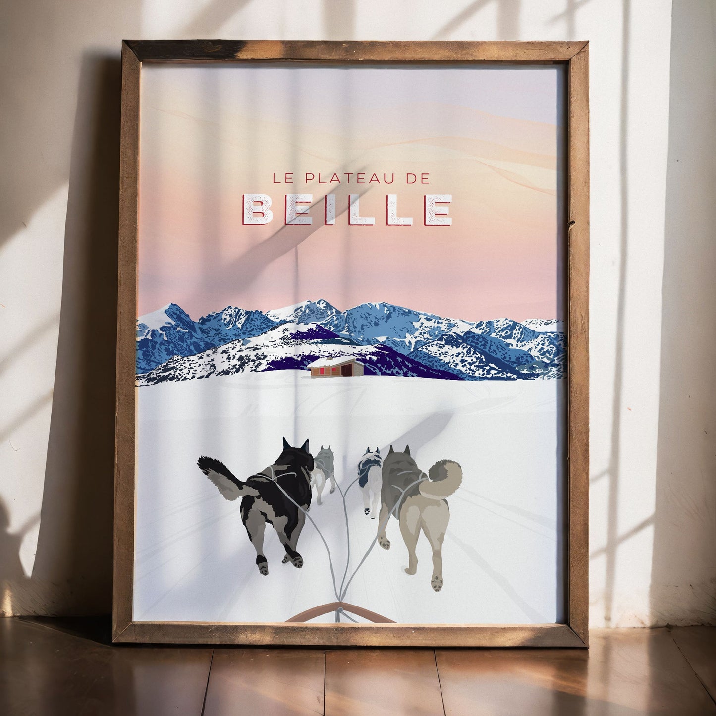 Illustration ski de fond Plateau de Beille décoration murale