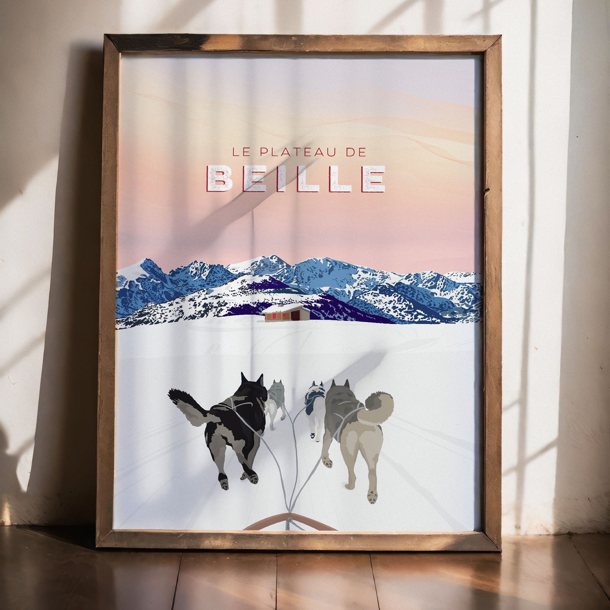 Illustration ski de fond Plateau de Beille décoration murale