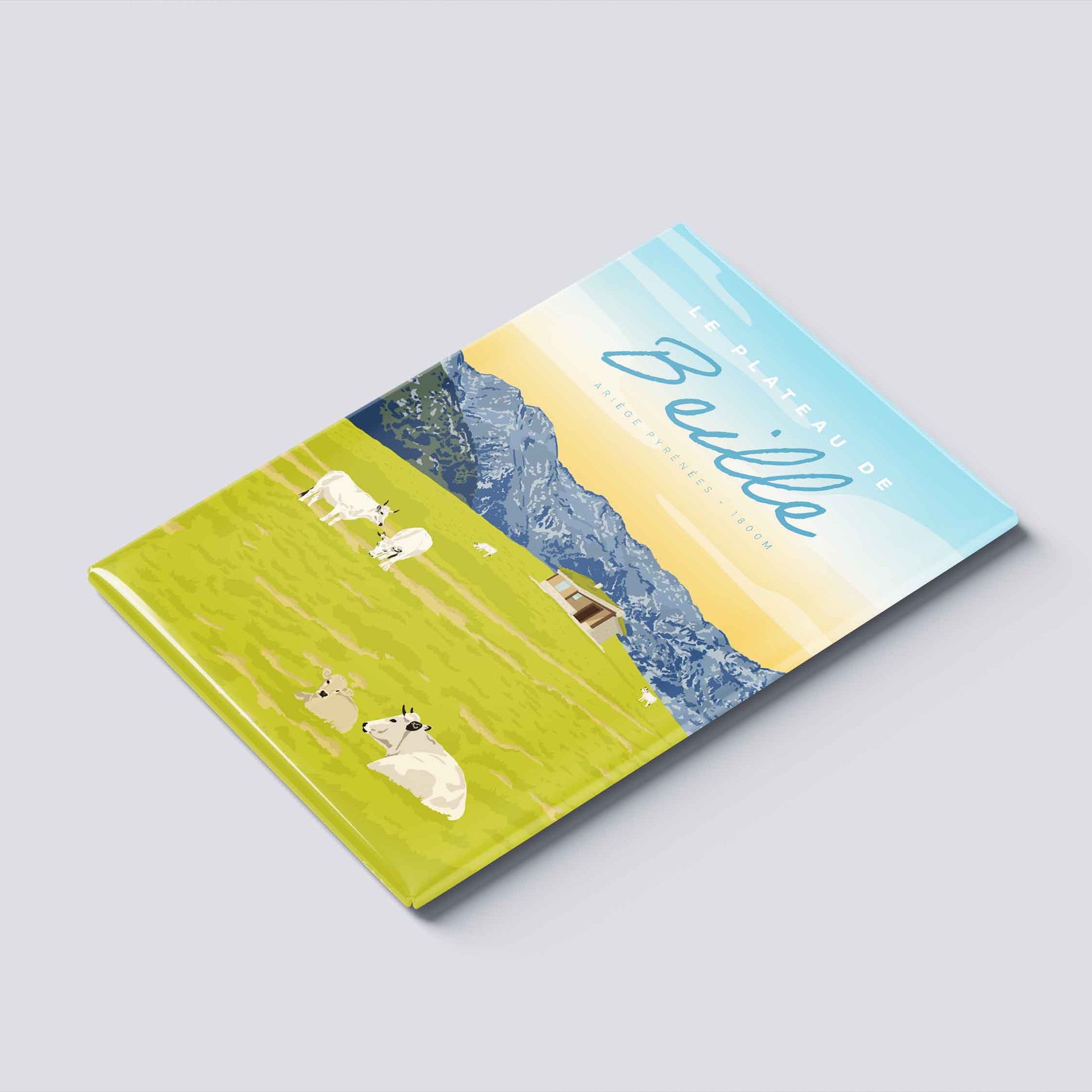 Magnet premium Goodbye Marylou du Plateau de Beille montrant la finition rigide et le dos aimanté sur fond gris.