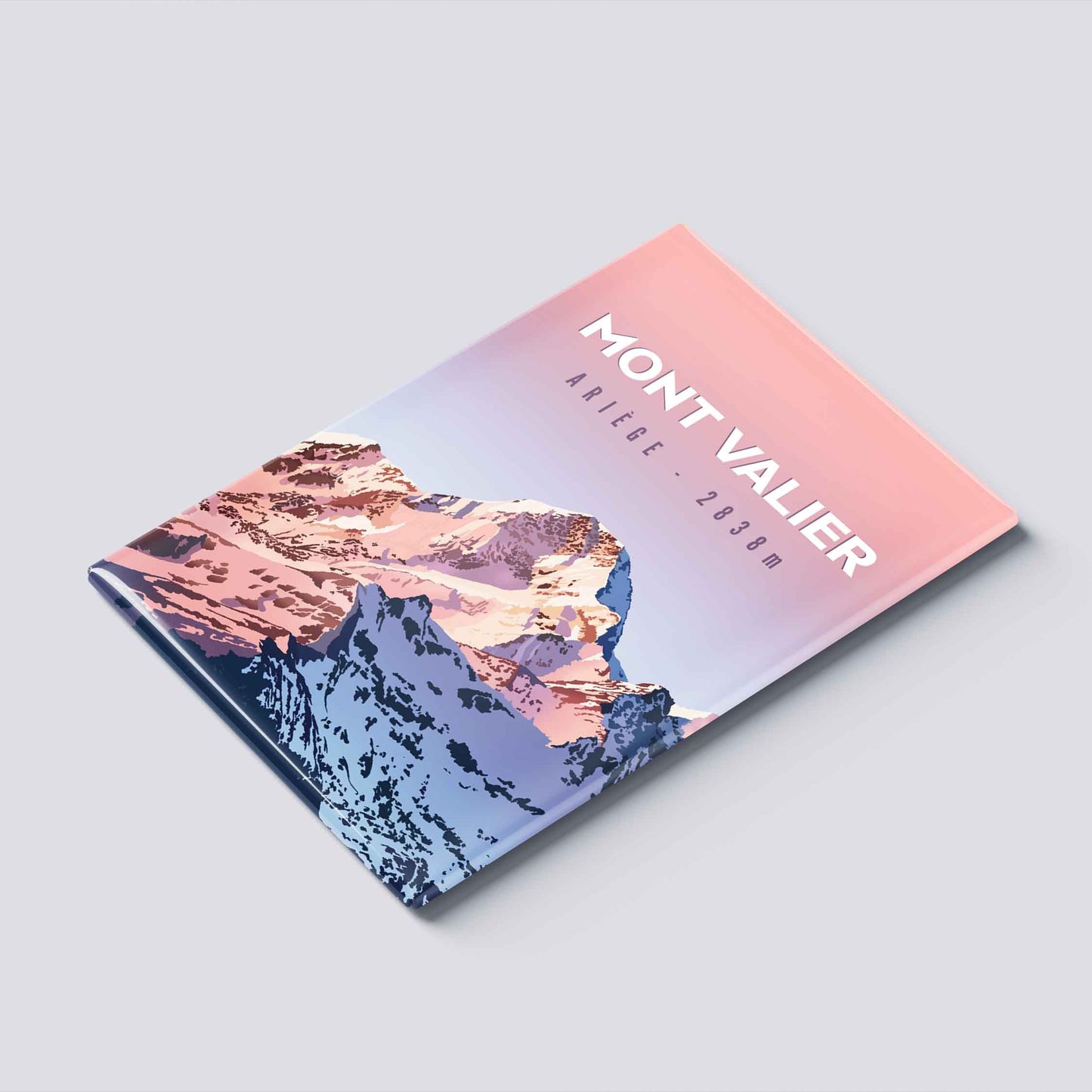 Magnet décoratif Mont Valier 2838m paysage montagne lumière rose