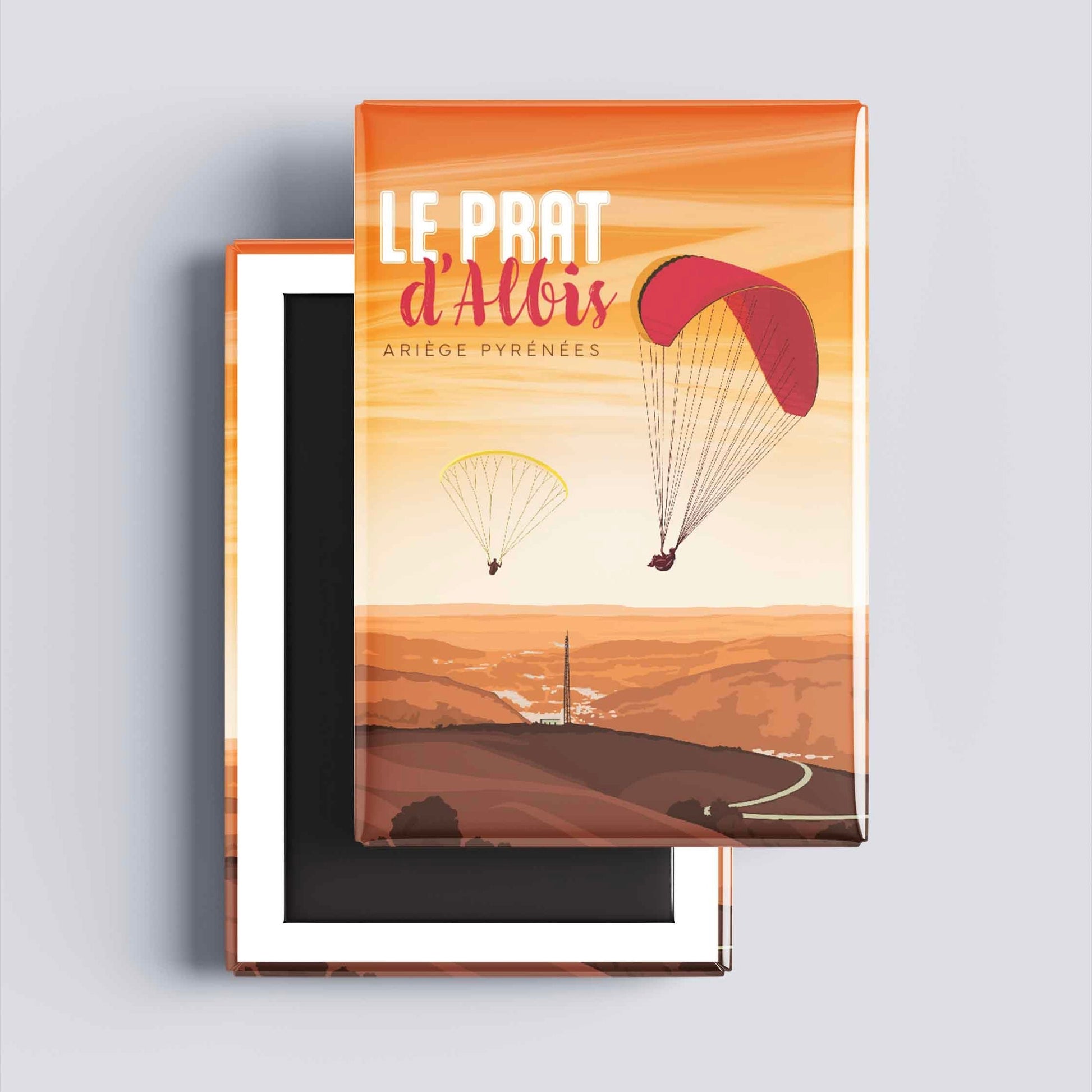 Illustration Prat d’Albis magnet paysage Ariège parapente montagne