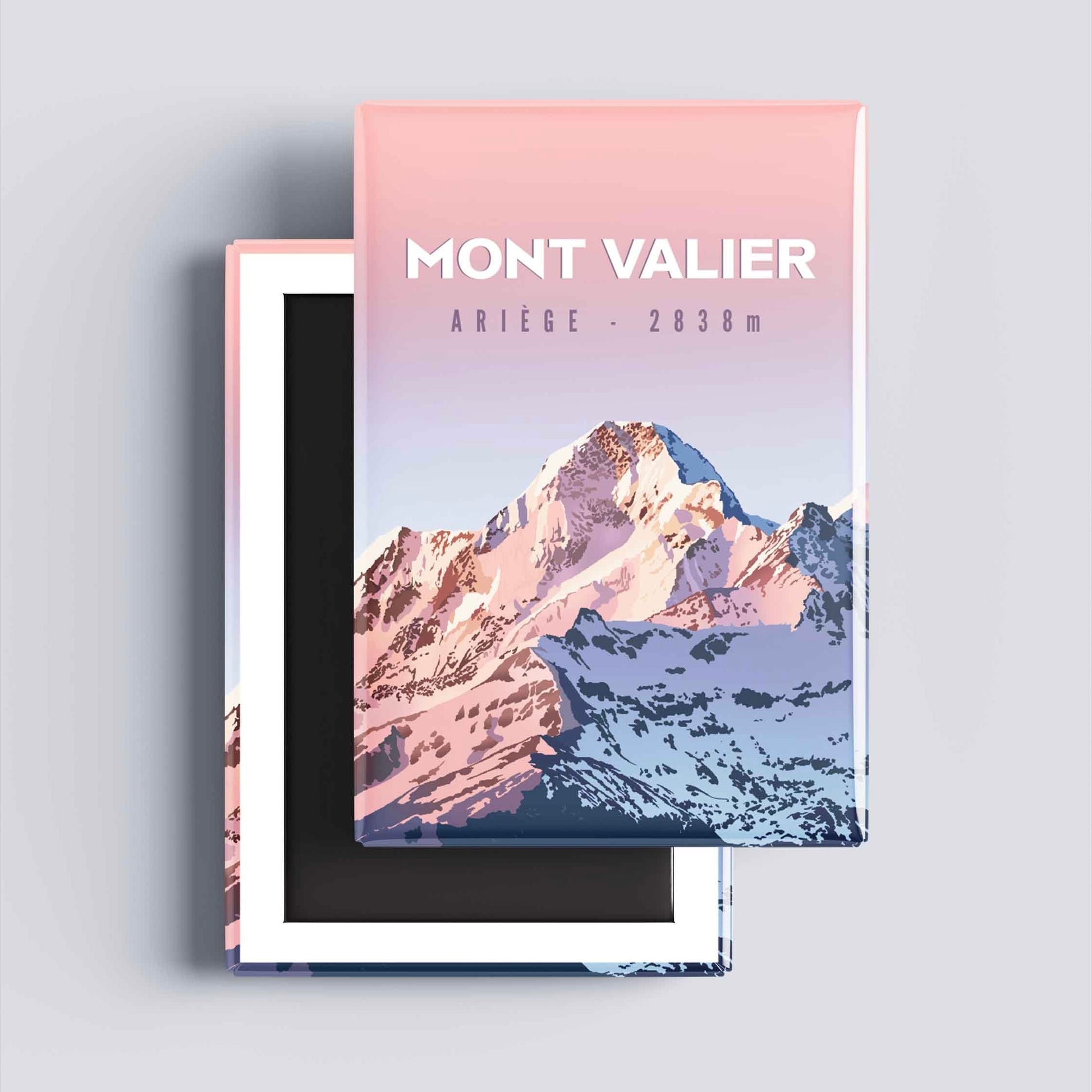 Illustration Mont Valier magnet montagne pyrénéenne neige et relief