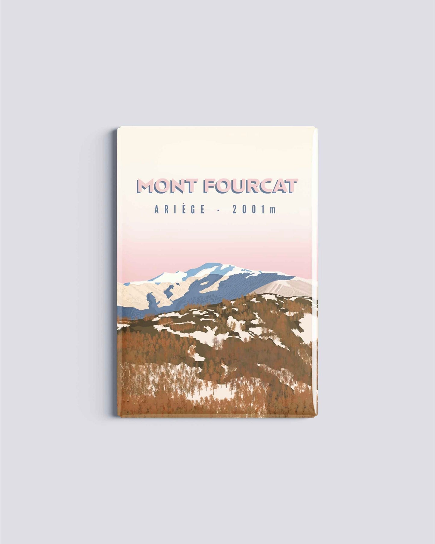 Magnet Mont Fourcat illustration paysage enneigé Ariège Pyrénées