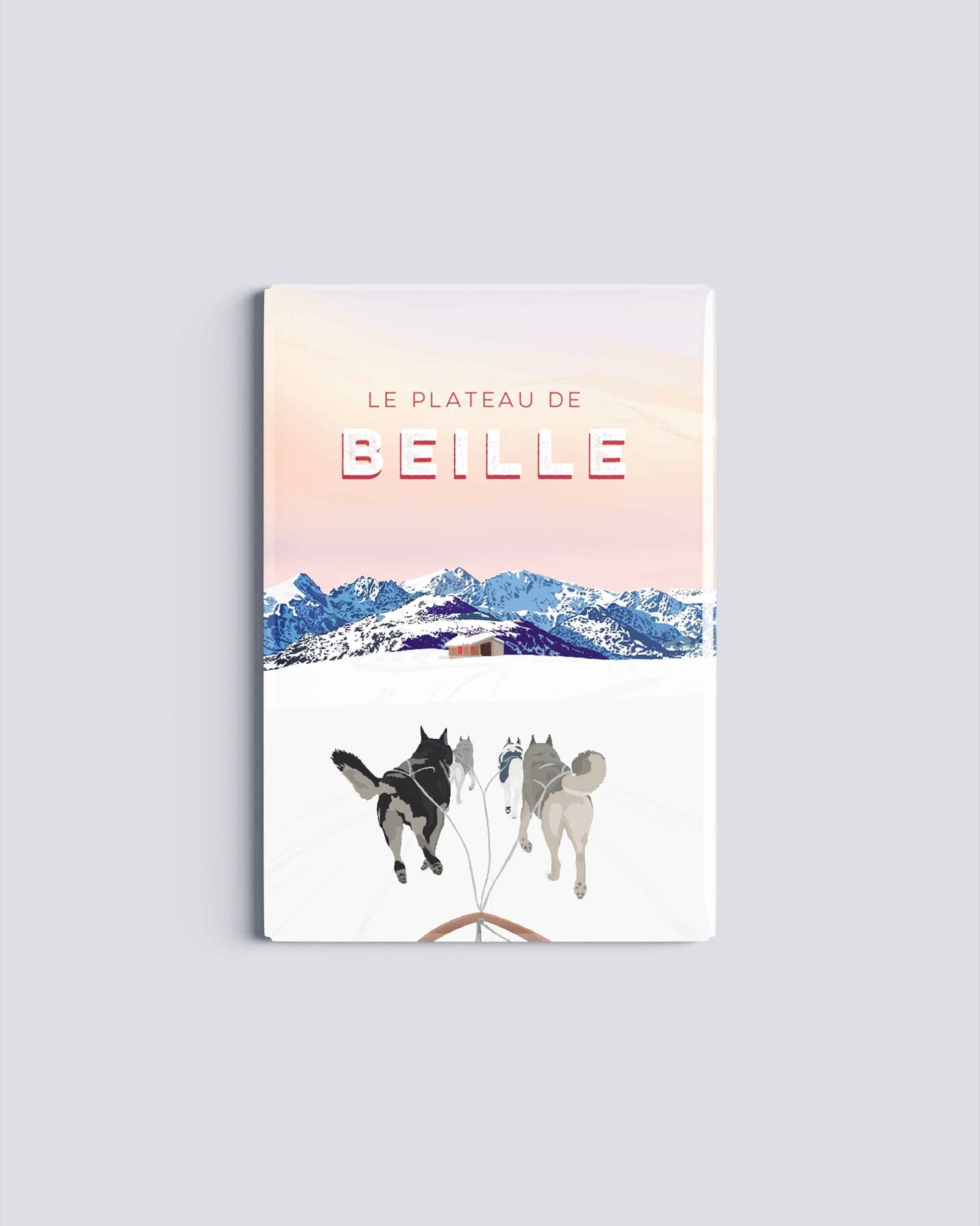 Magnet Plateau de Beille Ariège Pyrénées illustration montagne 54x78 mm