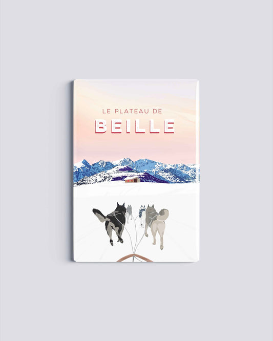 Magnet Plateau de Beille Ariège Pyrénées illustration montagne 54x78 mm