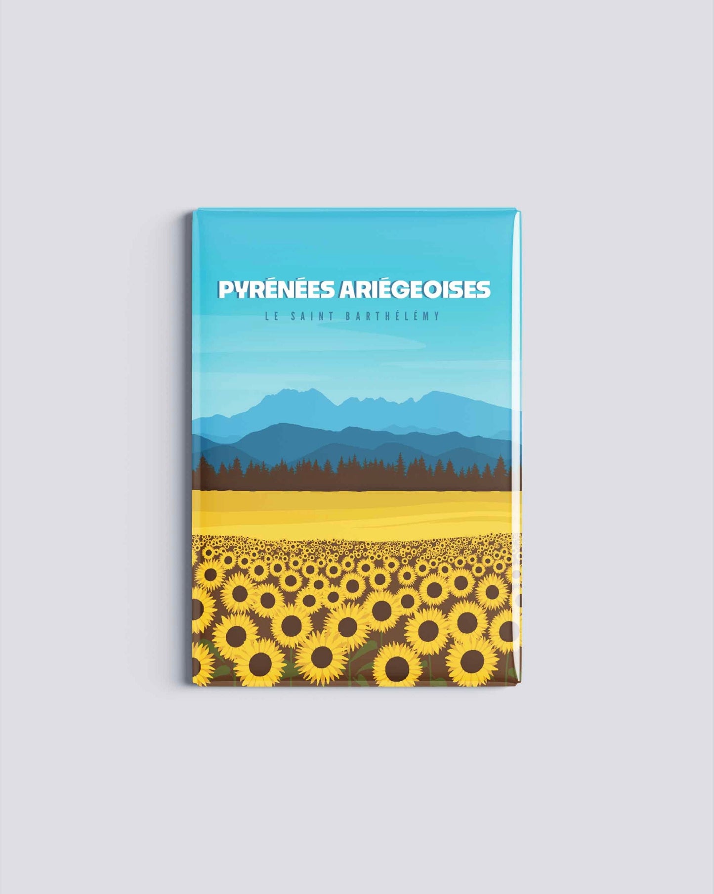 Magnet Pyrénées ariégeoises illustration montagne Ariège 54x78 mm