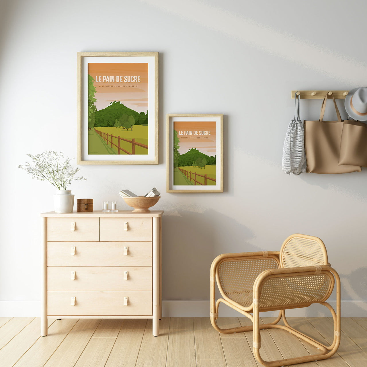 Poster sommet Ariège silhouette emblématique Pyrénées