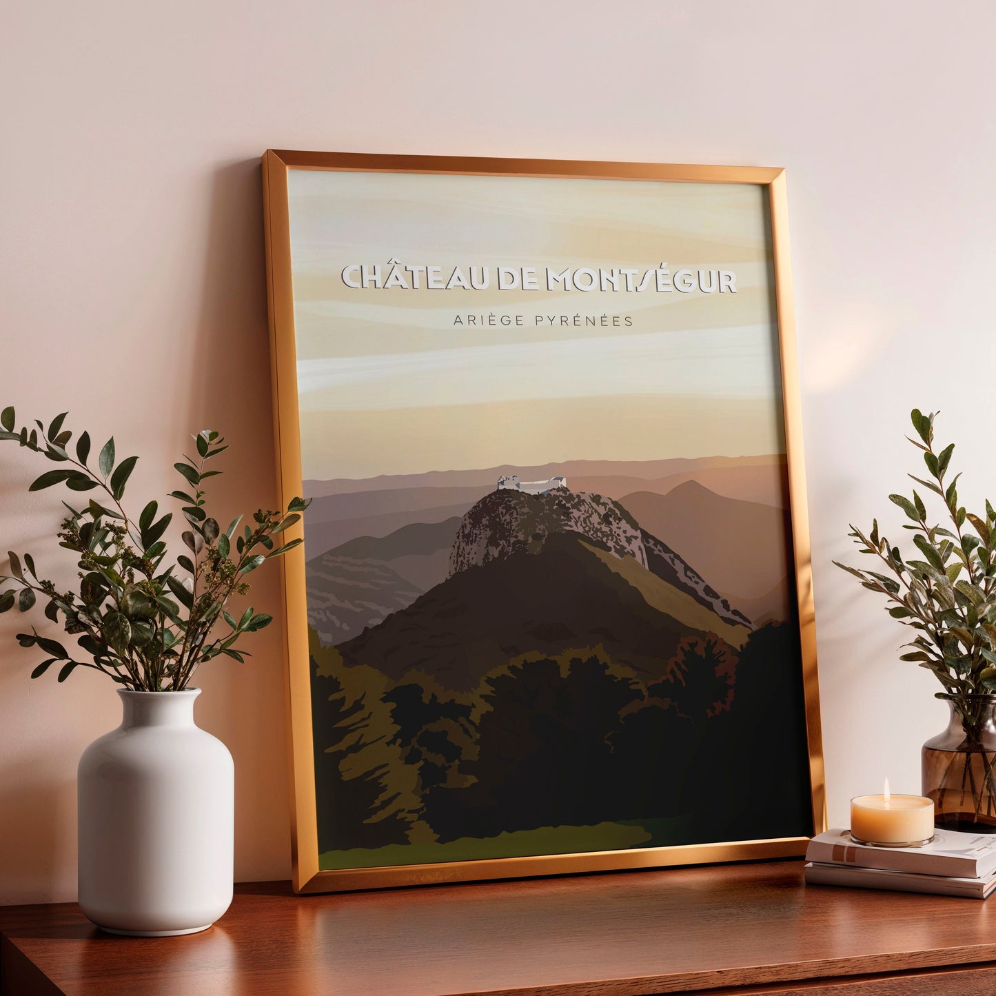 Poster du château de Montségur, idée de cadeau local en Ariège