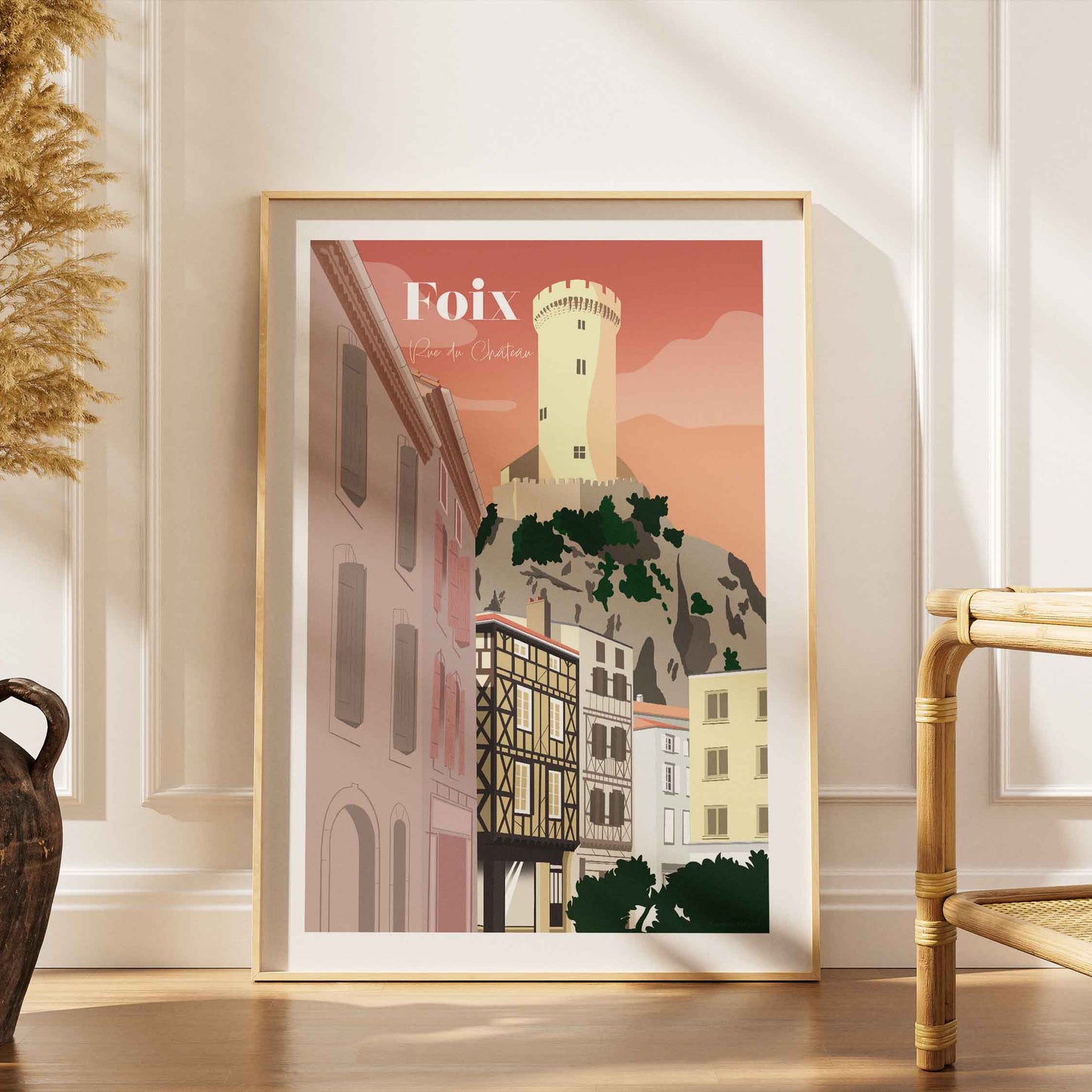 Illustration du château de Foix perché sur son rocher