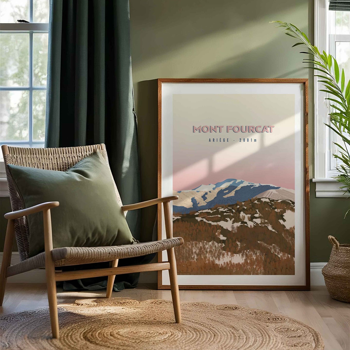Poster du Mont Fourcat dans les Pyrénées, idée de décoration murale ou cadeau local