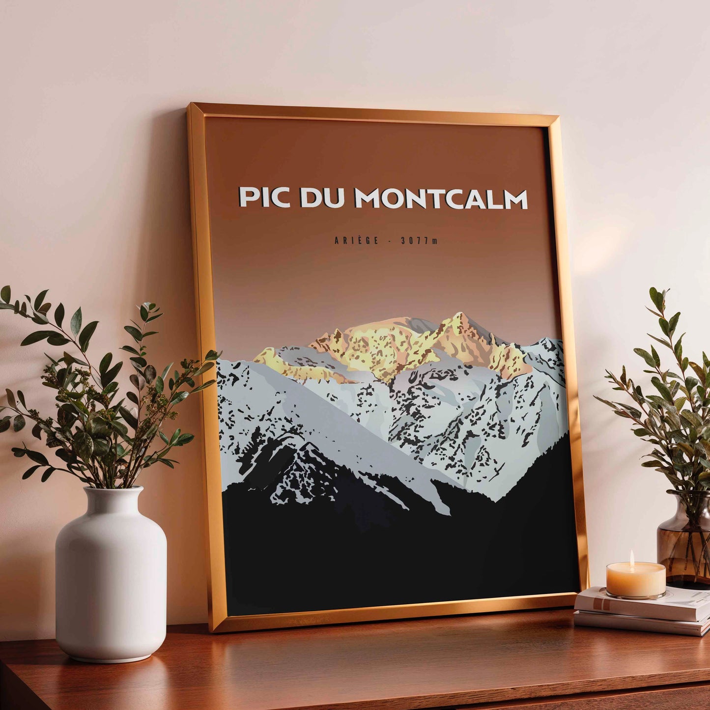 Poster du pic du Montcalm, idée de cadeau local montagne